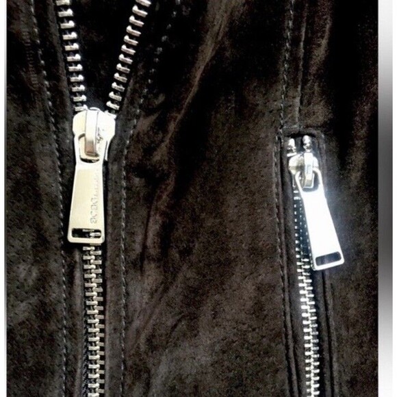 BCBGeneration Chocolate Brown 100% Suede Moto Jacket Sz S Zipper NWOT $389 - Picture 8 of 12